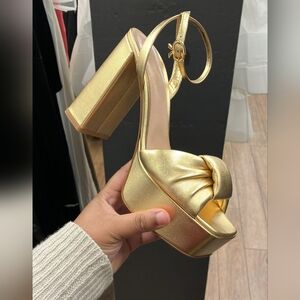 Gianvito Rossi Metallic Gold Platform Sandals